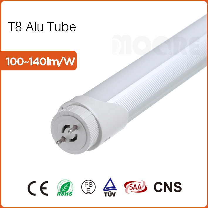 T8 Alu Tube 100lm/w Rotatable